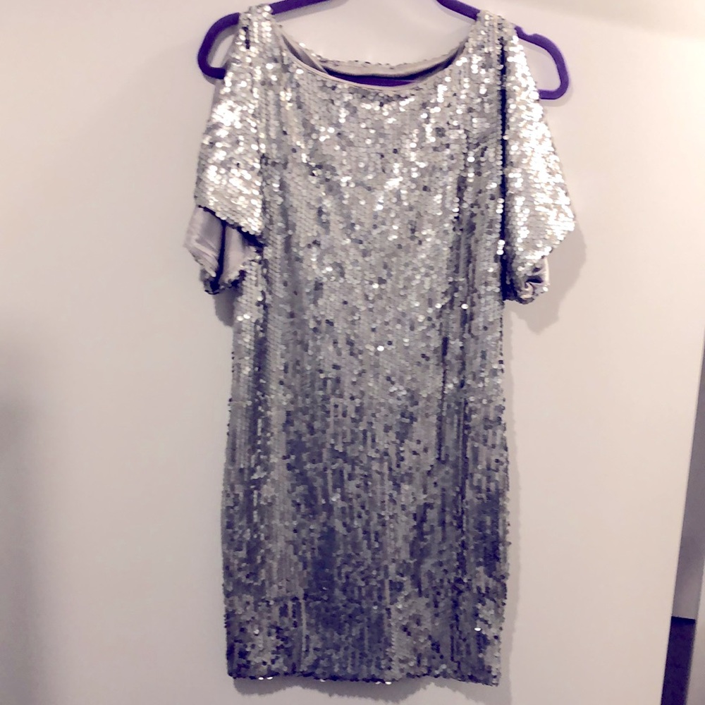 Silver sequin mini